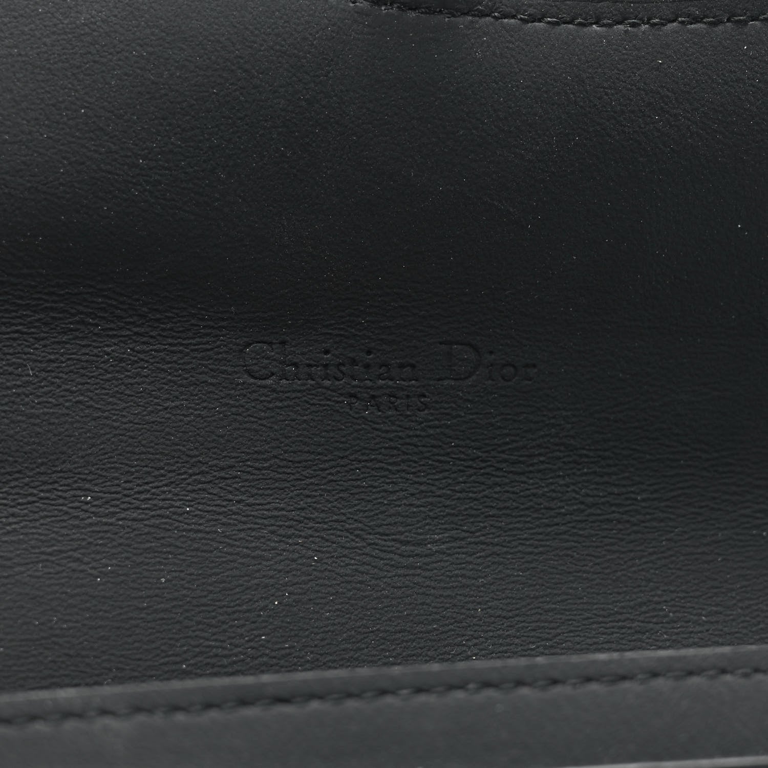 Christian Dior Ultra Matte Calfskin Saddle Chain Wallet Pouch Black 7 of 11