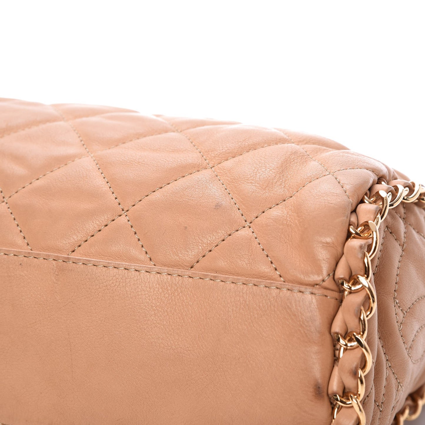 Calfskin Quilted Medium Chain Me Hobo Beige