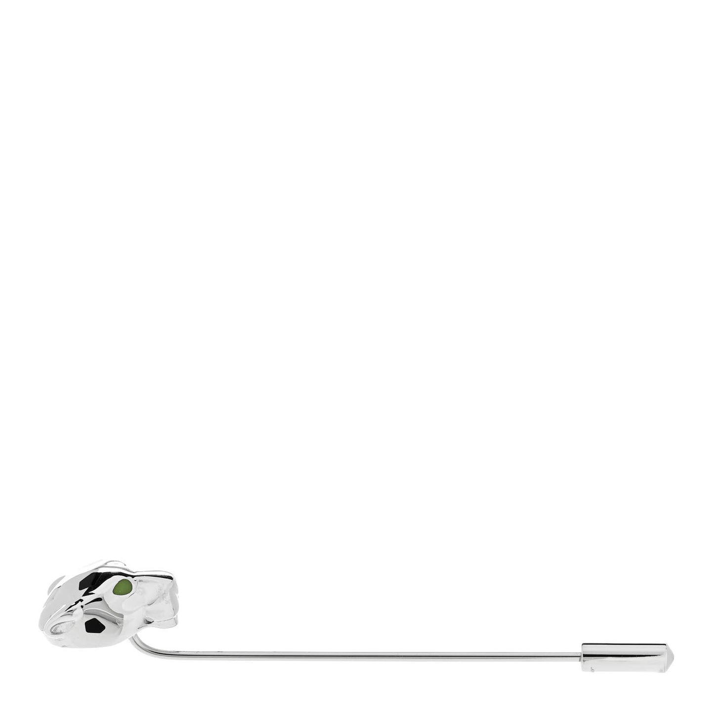 Sterling Silver Lacquer Panthere de Cartier Tie Pin