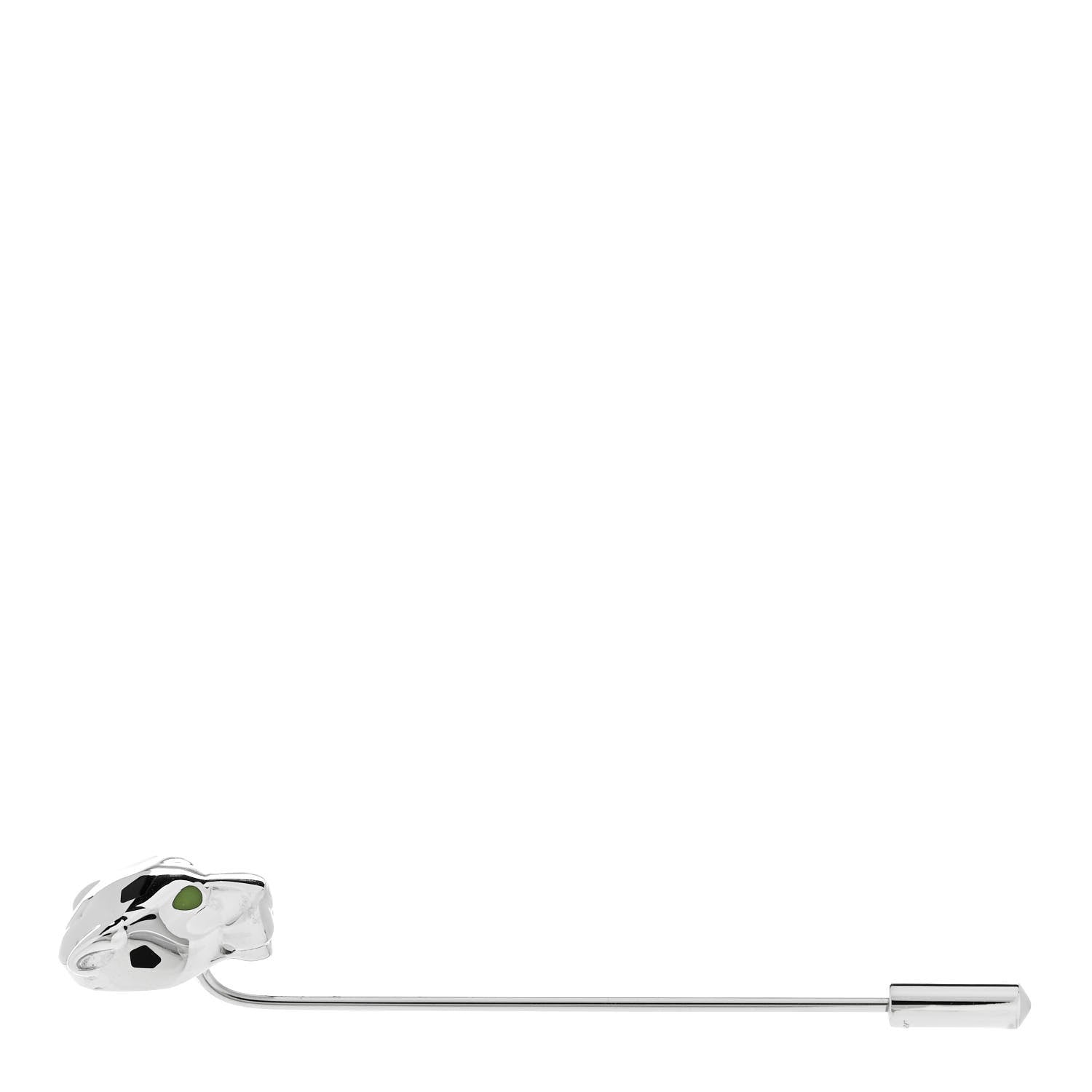 Cartier Sterling Silver Lacquer Panthere de Cartier Tie Pin 3 of 5