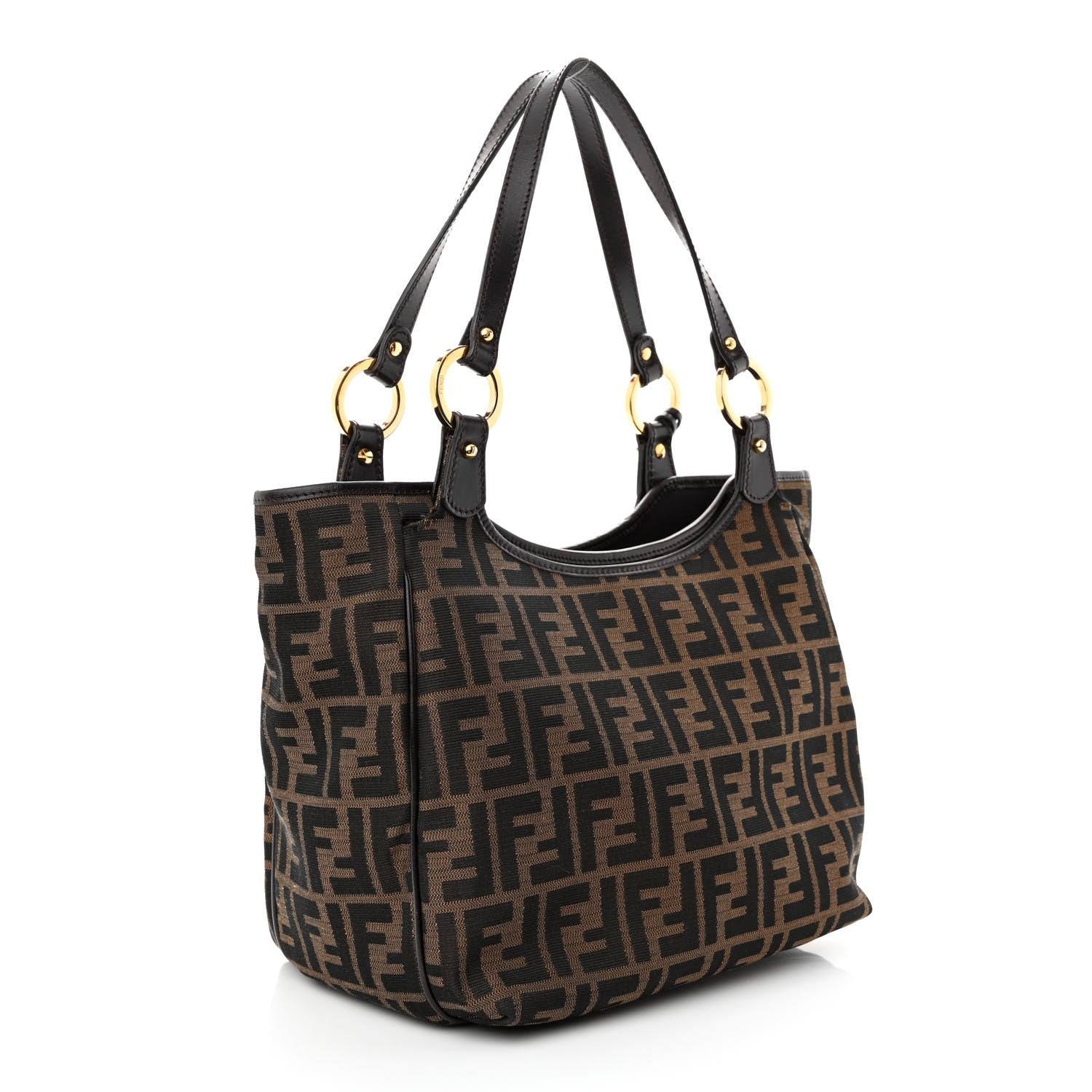 Fendi Zucca Small Chef Shopping Tote Tobacco Moro 3 of 12