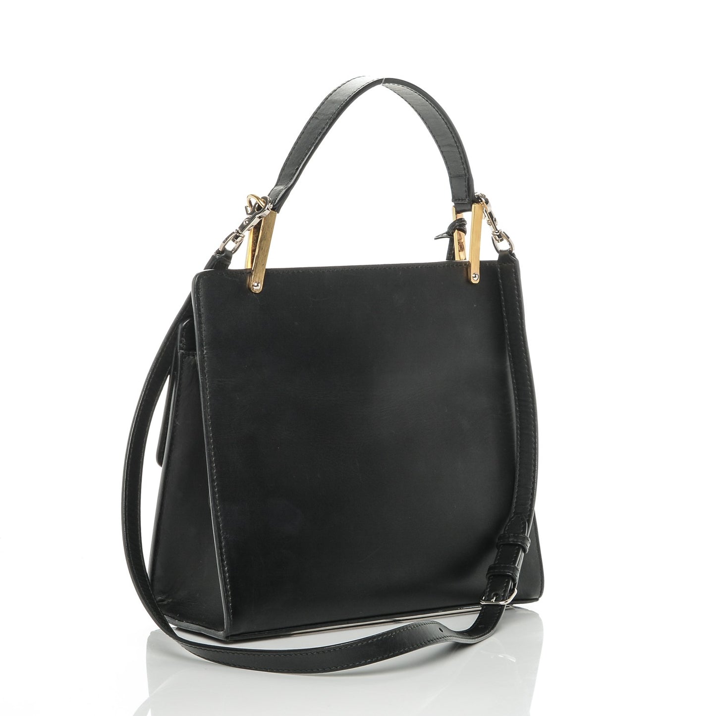 Calfskin Le Dix Cartable S Bag Black