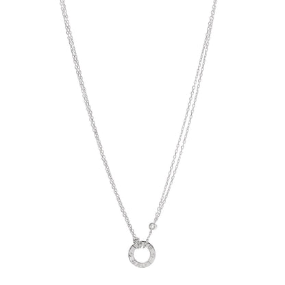 Cartier 18K White Gold 2 Diamond LOVE Necklace 1 of 7