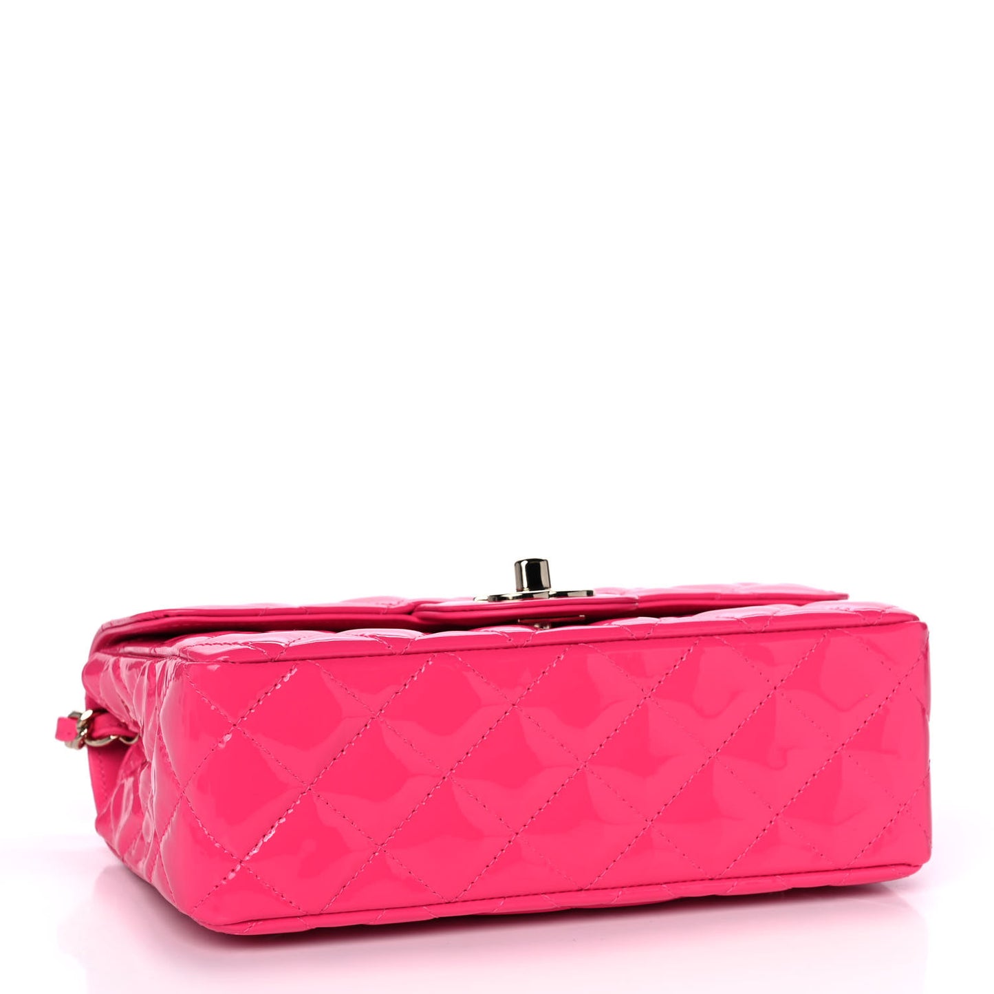 Patent Quilted Mini Rectangular Flap Pink