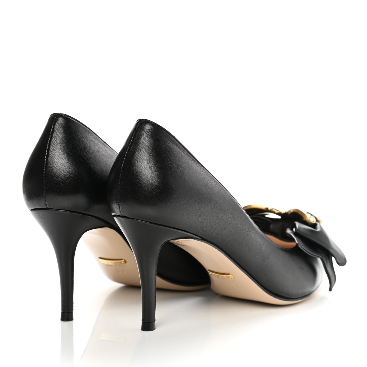 Nappa Queen Margaret Mid Heel Pumps 38 Black