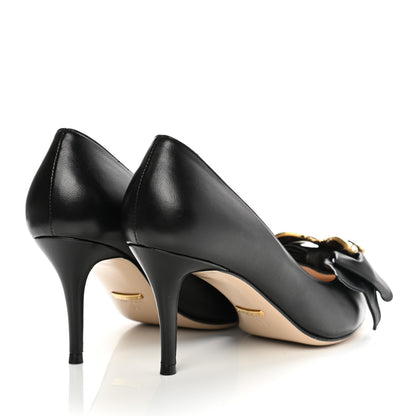Gucci Nappa Queen Margaret Mid Heel Pumps 38 Black 4 of 11