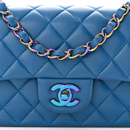 Chanel Lambskin Quilted Mini Rectangular Flap Blue Purple 8 of 11