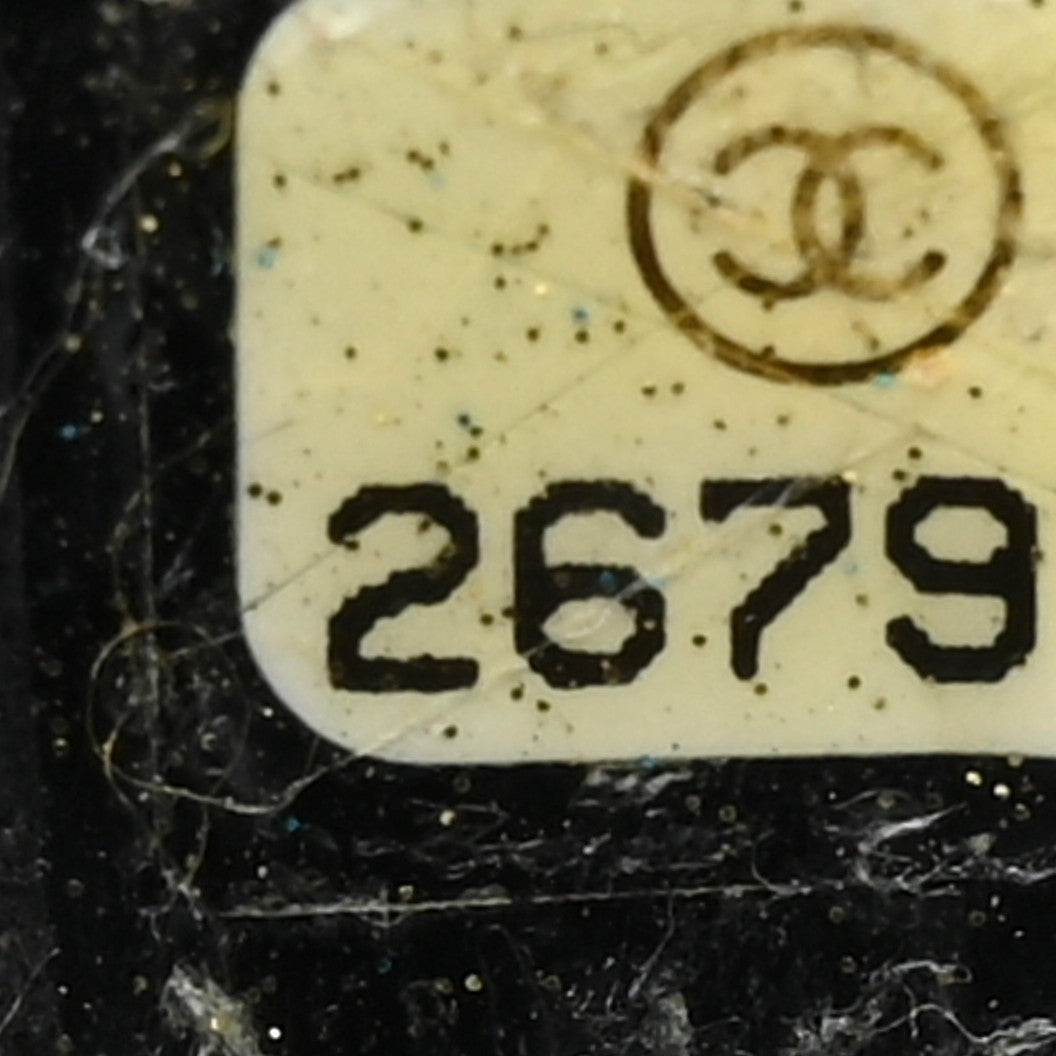 Caviar Chevron Quilted Large Shopping Tote Black