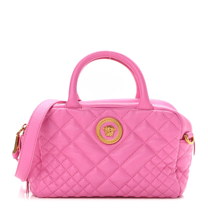 Versace Nappa Quilted Icon Bowler Pink 1 of 9