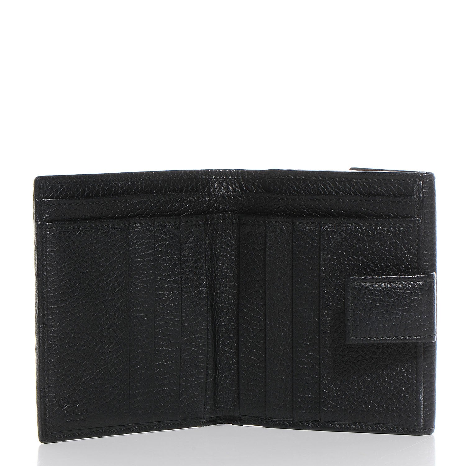 Gucci Denim Monogram French Flap Wallet Black 5 of 7