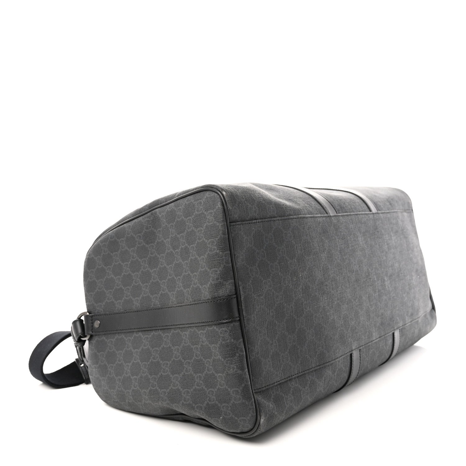 Gucci GG Supreme Monogram Medium Carry-On Duffle Bag Black Grey 3 of 16