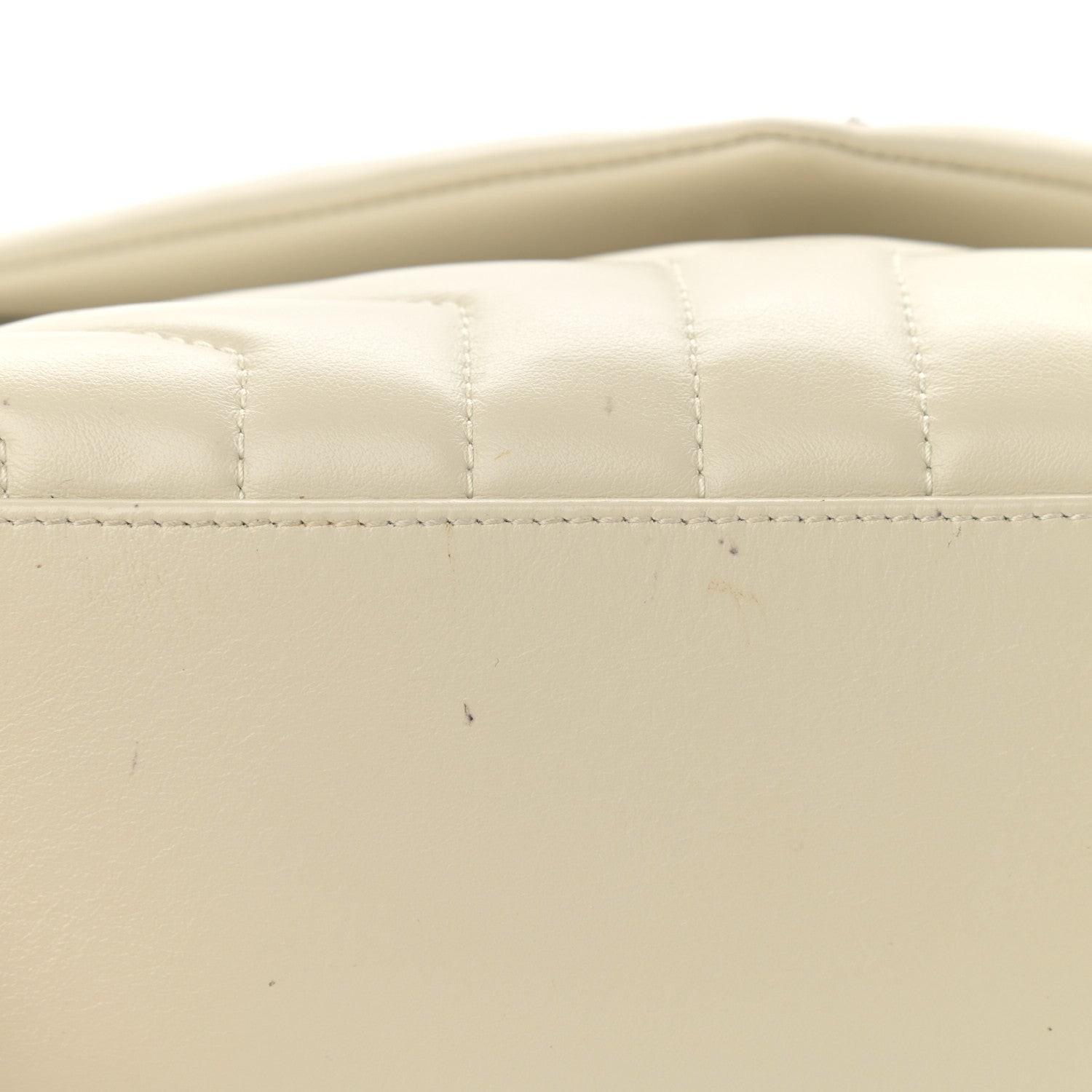 Saint Laurent Calfskin Y Quilted Monogram Small Loulou Chain Satchel Ivory 12 of 12