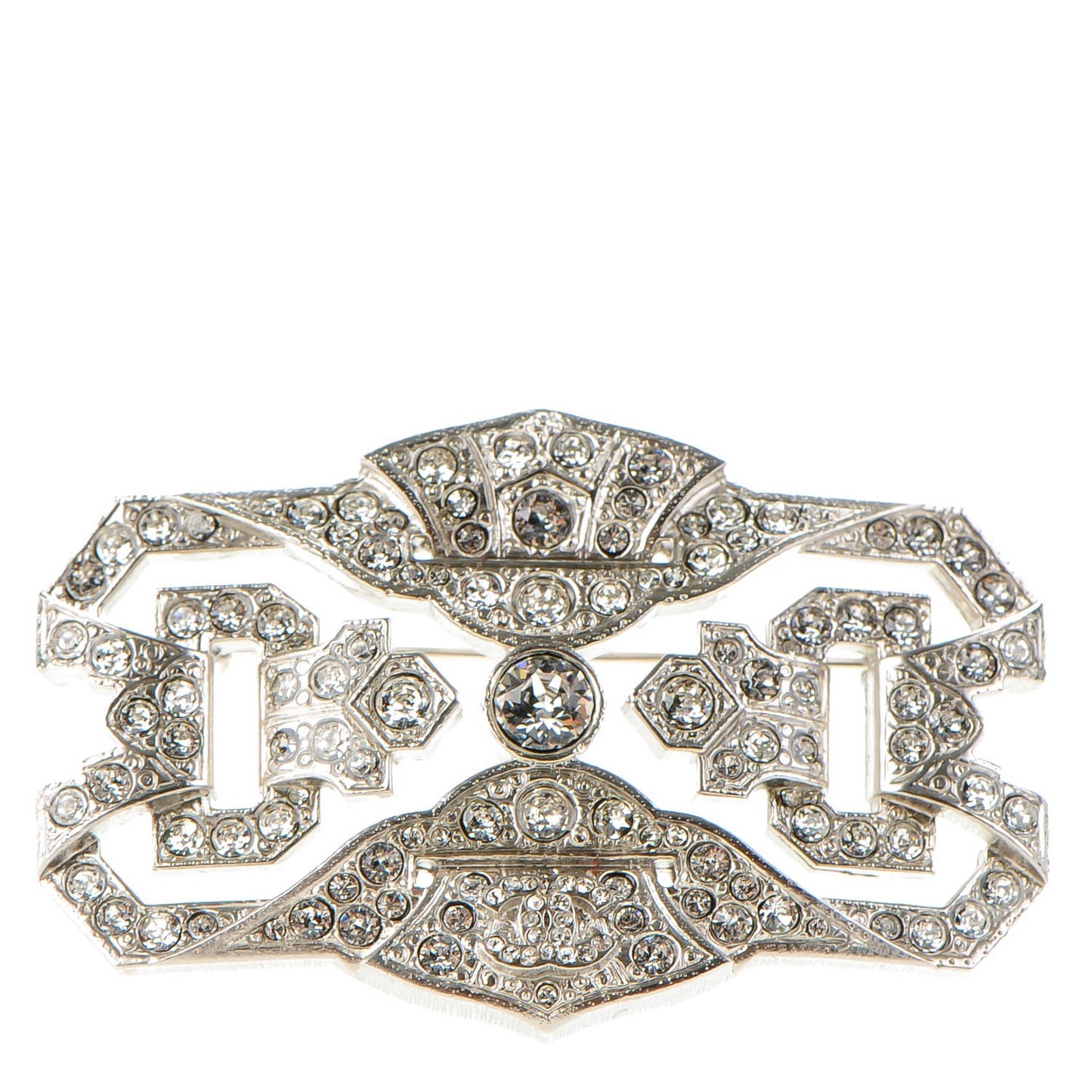 Crystal CC Brooch Silver