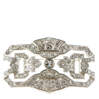 Chanel Crystal CC Brooch Silver 1 of 5