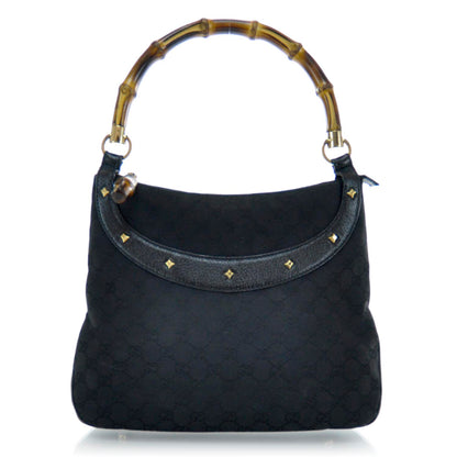 Gucci Monogram Anita Bamboo Top Handle Bag Black 1 of 11