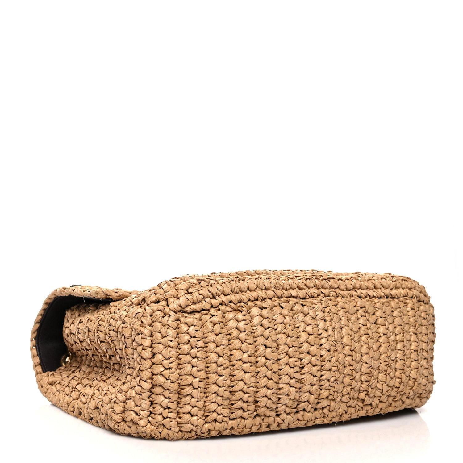 Saint Laurent Raffia Calfskin Monogram Medium Niki Chain Satchel Natural 4 of 12