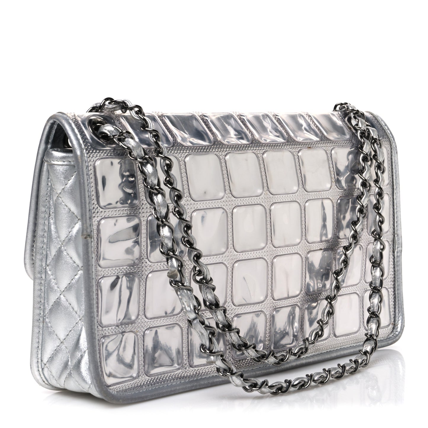 Vinyl Large Ice Cube Flap Silver