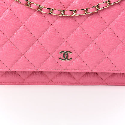 Chanel Caviar Quilted Wallet on Chain WOC Pink 10 of 11