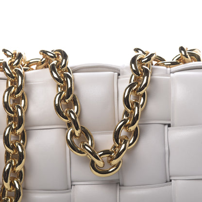 Bottega Veneta Lambskin Maxi Intreccio Padded Chain Cassette Crossbody Bag White 9 of 9