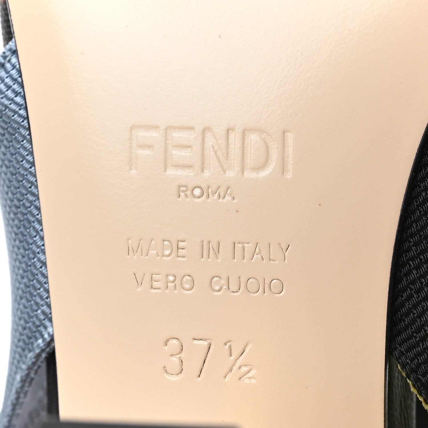 Fendi Technical Mesh FF Rainbow Beaded Colibri 85mm Slingback Pumps 37.5 Tobacco Black Multicolor 12 of 16