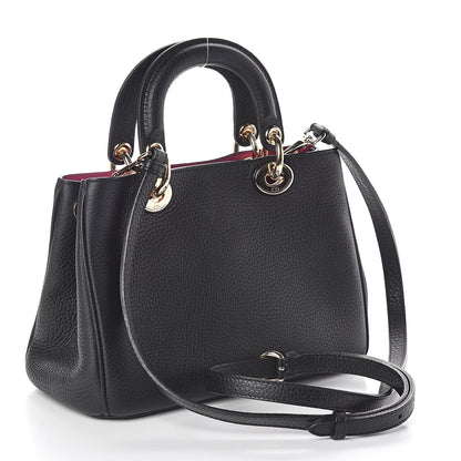 Christian Dior Bullcalf Small Diorissimo Tote Black Rose Indien 3 of 9
