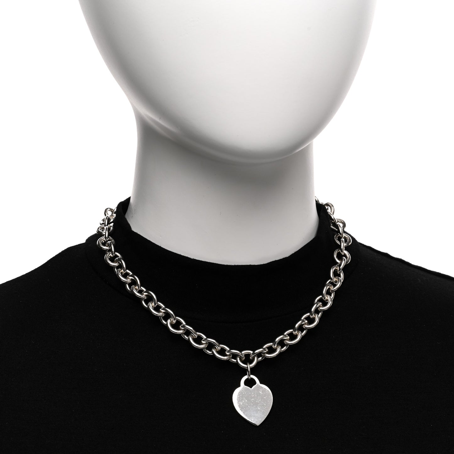 Sterling Silver Heart Tag Pendant Necklace