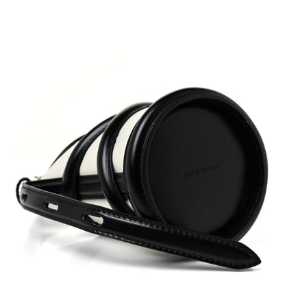 Alexander McQueen Calfskin Mini Curve Bucket Bag Black White 4 of 10
