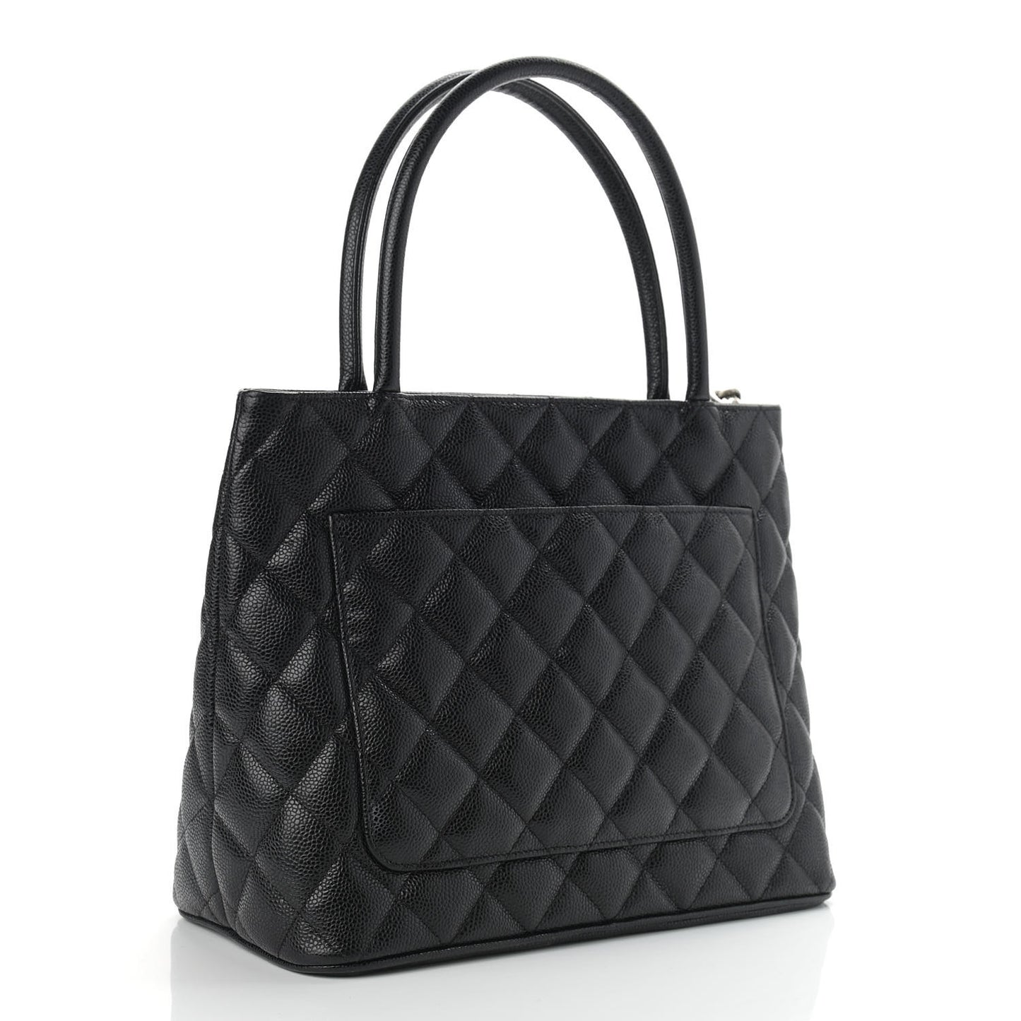 Caviar Quilted Medallion Tote Black