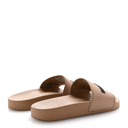 Balenciaga Rubber Womens Logo Pool Slide Sandals 37 Beige Black 5 of 8