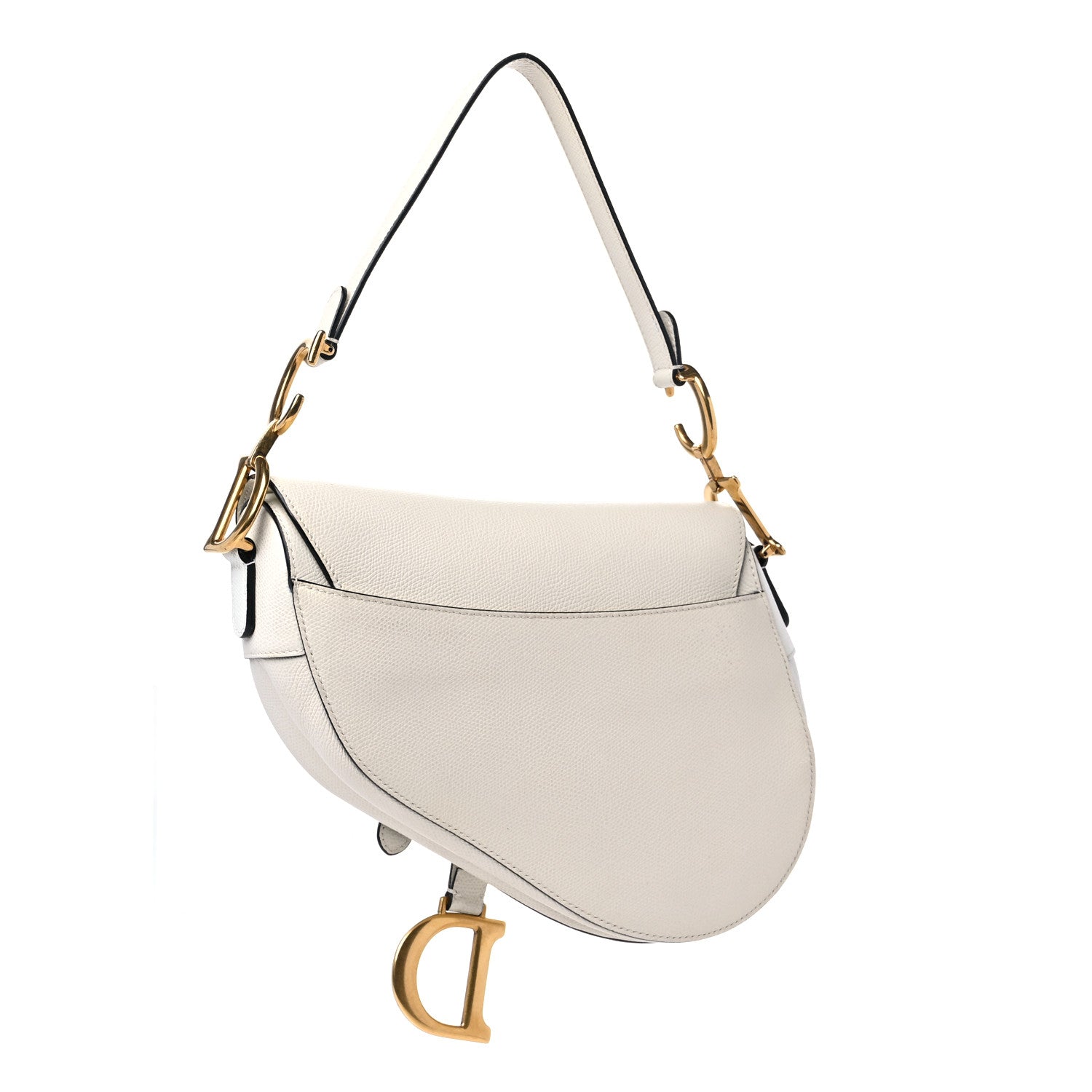 Christian Dior Grained Calfskin Saddle Bag White 2 of 10