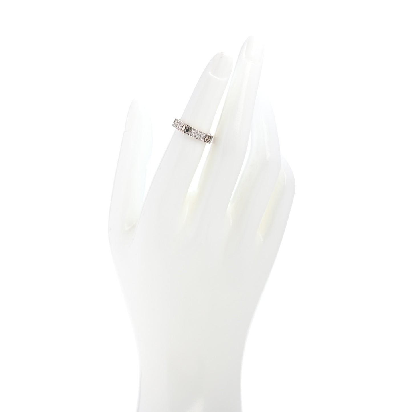 18K White Gold Diamond Icon Stardust Band Ring 49 4.75