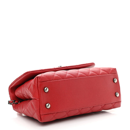 Chanel Caviar Quilted Mini Coco Handle Flap Dark Red 4 of 10