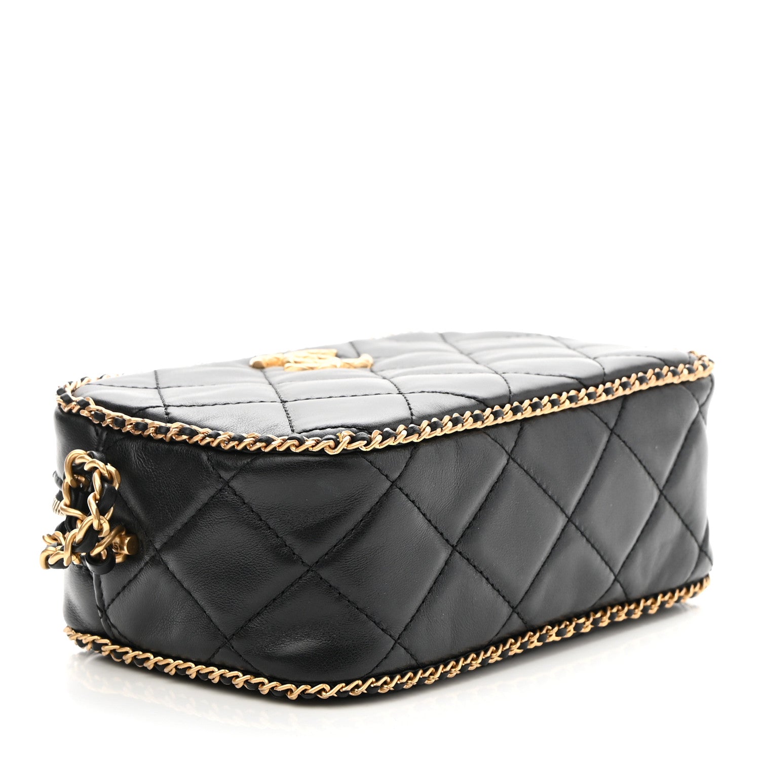 Chanel Lambskin Quilted Chain CC Mini Camera Case Black 4 of 9