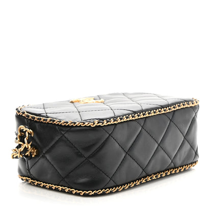 Chanel Lambskin Quilted Chain CC Mini Camera Case Black 4 of 9