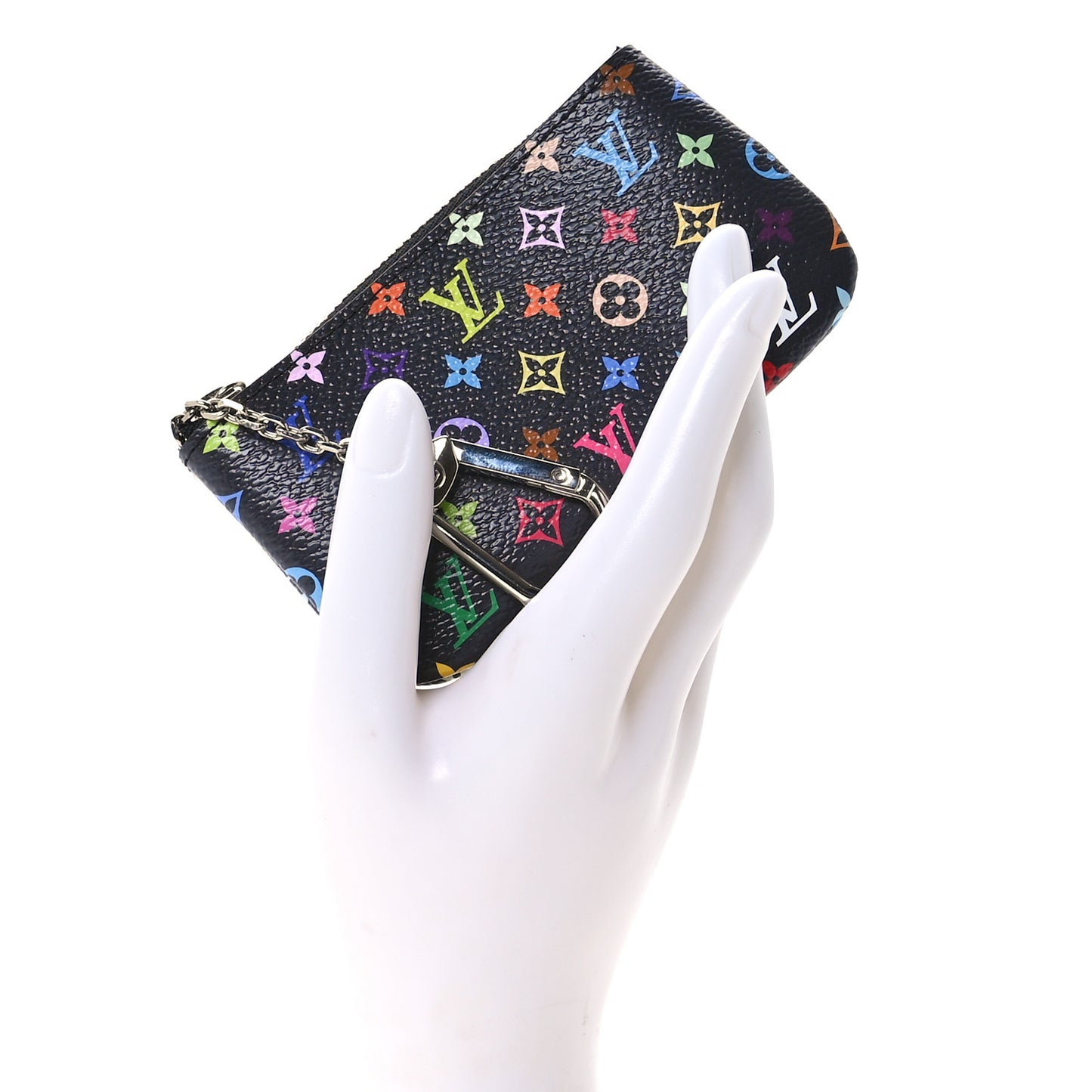 LV X TM Monogram Multicolor Key Pouch Black