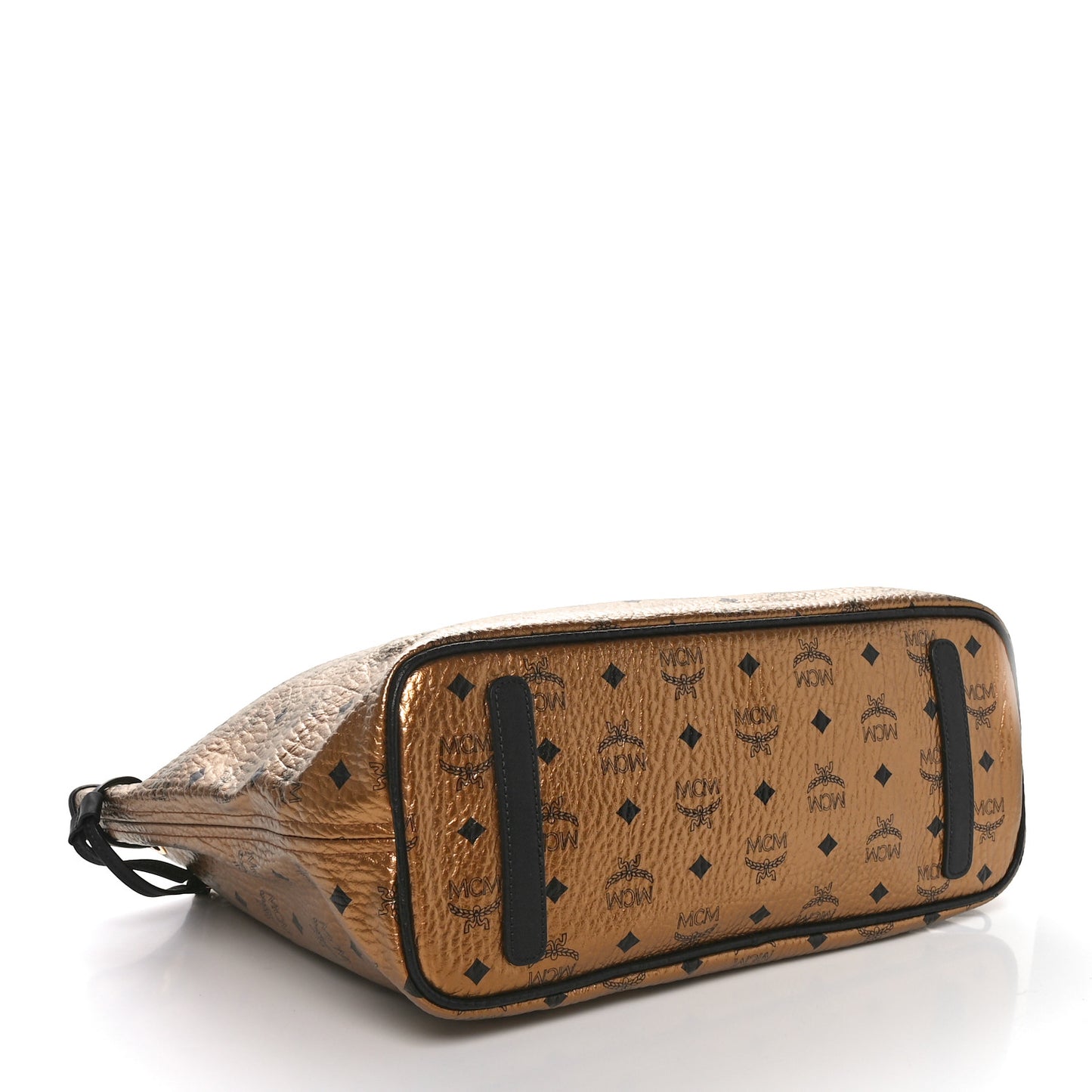 Metallic Visetos Medium Shopper Tote Gold