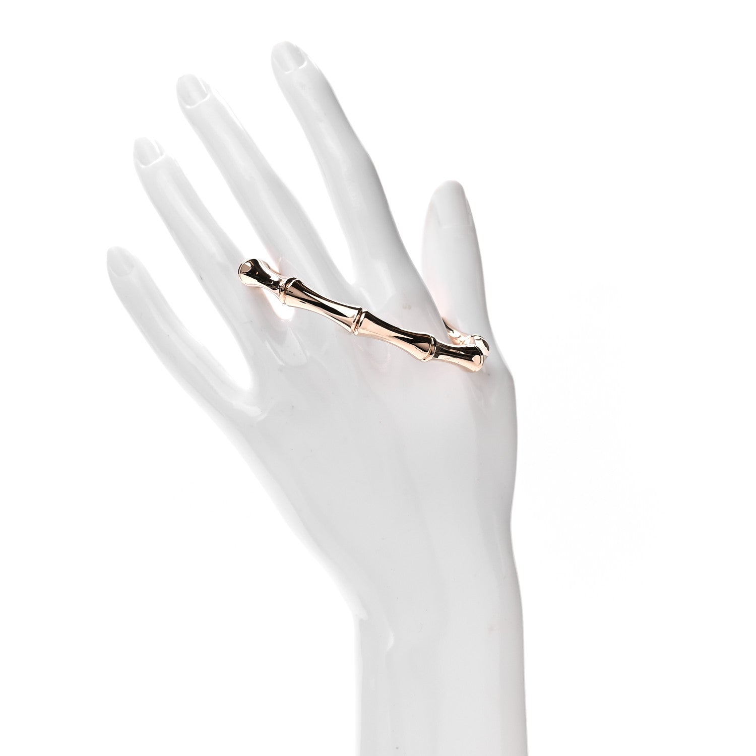 Gucci 18K Rose Gold Medium Bamboo Spring Bracelet 17 2 of 5