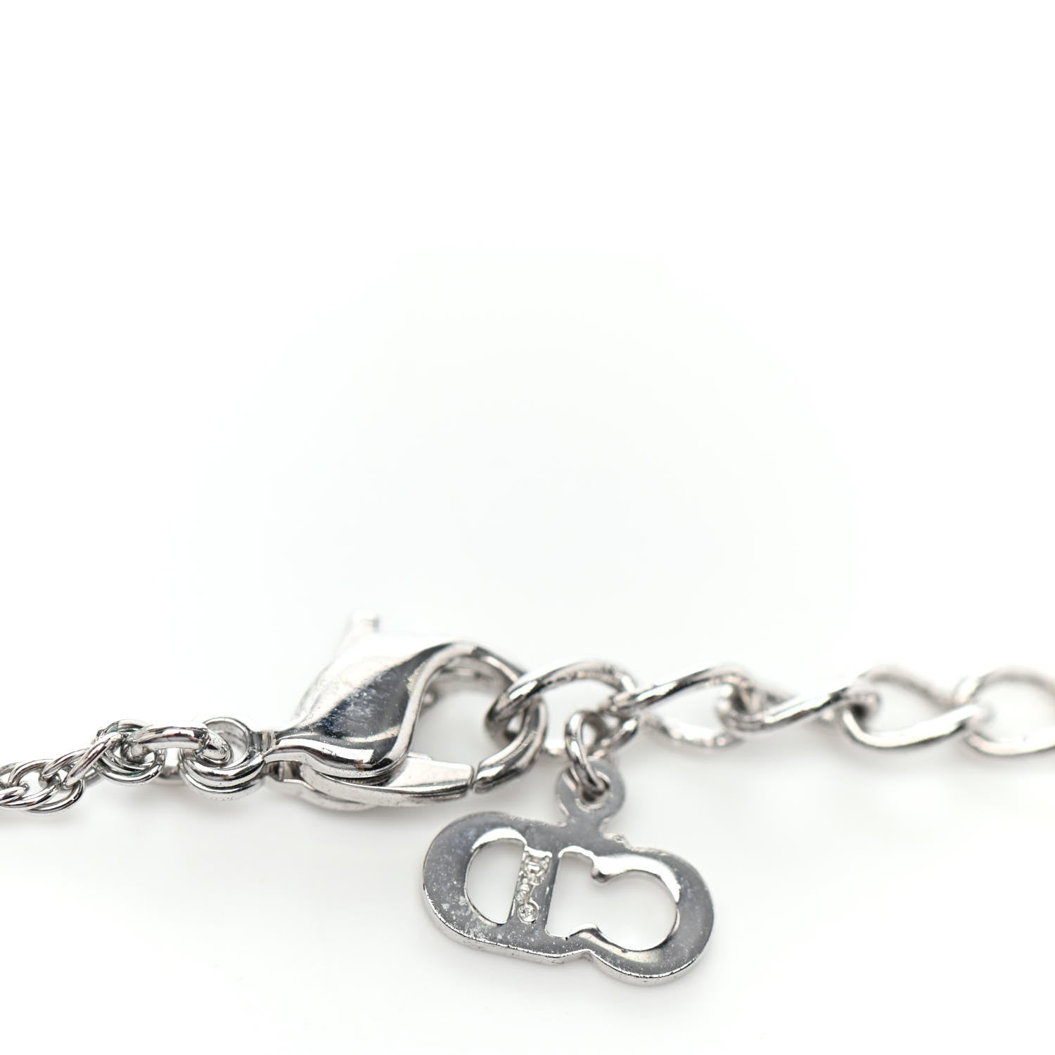 Christian Dior Pearl Logo Necklace Silver 4 of 4