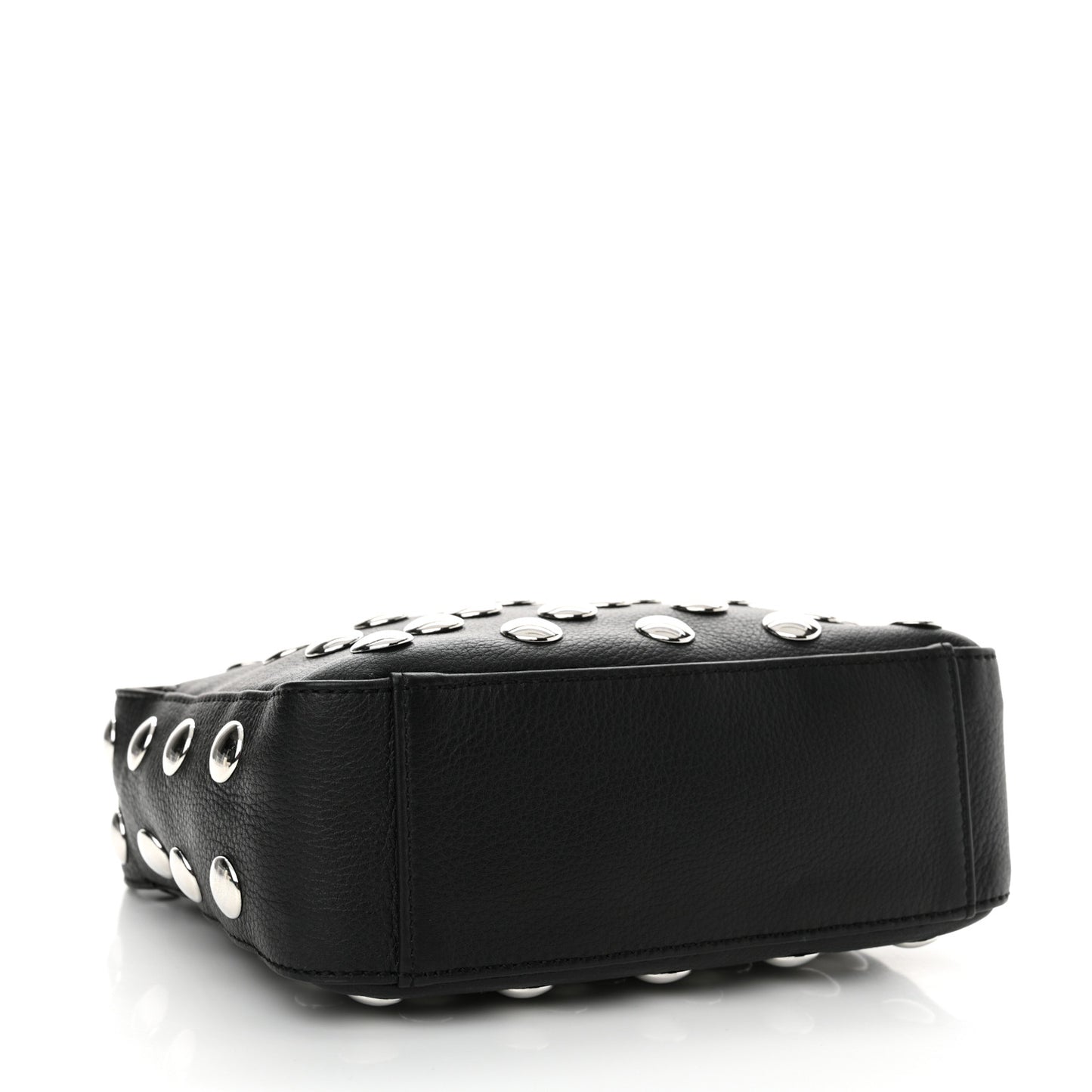 Pebbled Sport Calfskin Studded Small Elena Black