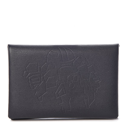 Hermes Evercolor Calvi Robot Card Case Bleu Indigo 1 of 7