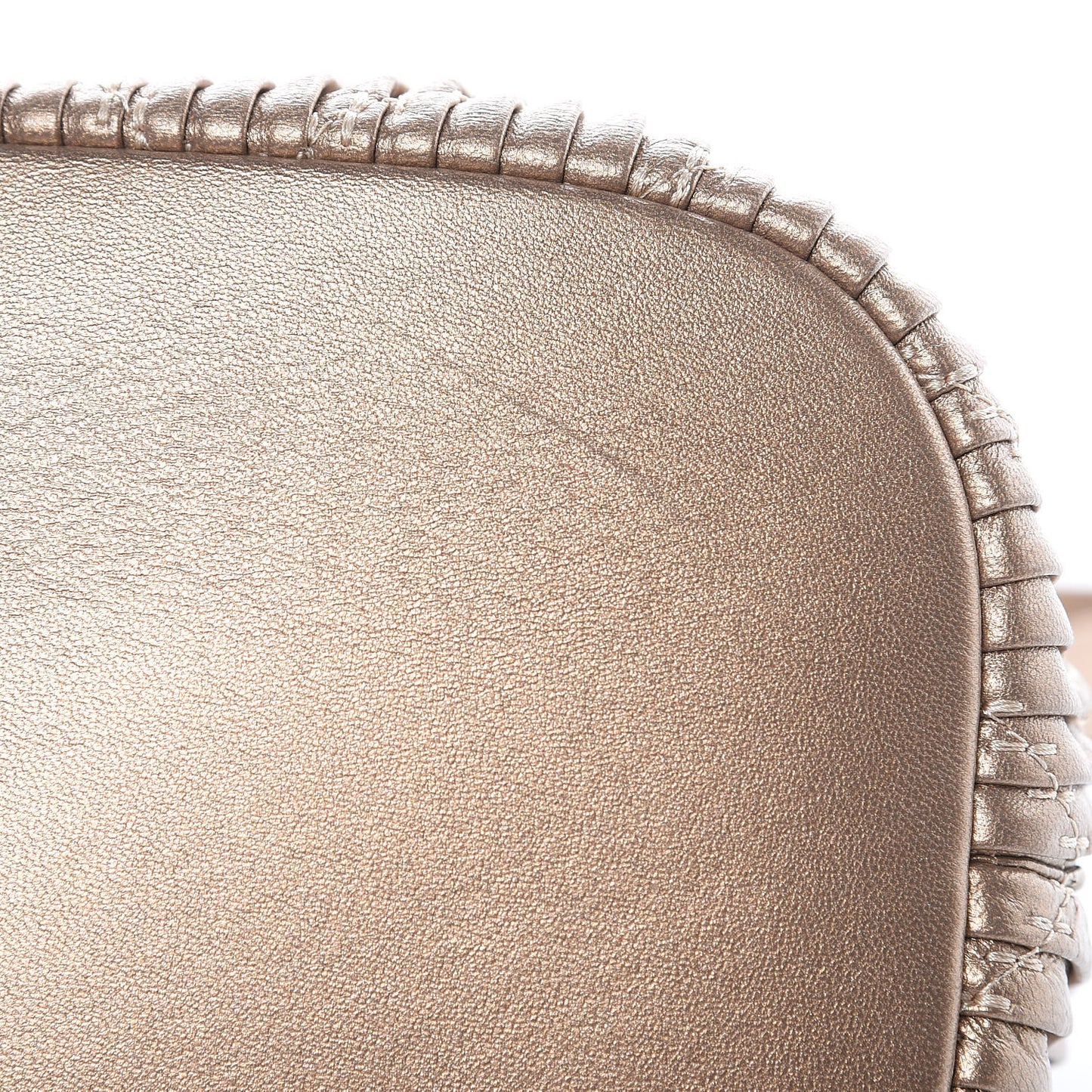 Metallic Lambskin Coco Pleats Small Drawstring Bag Gold
