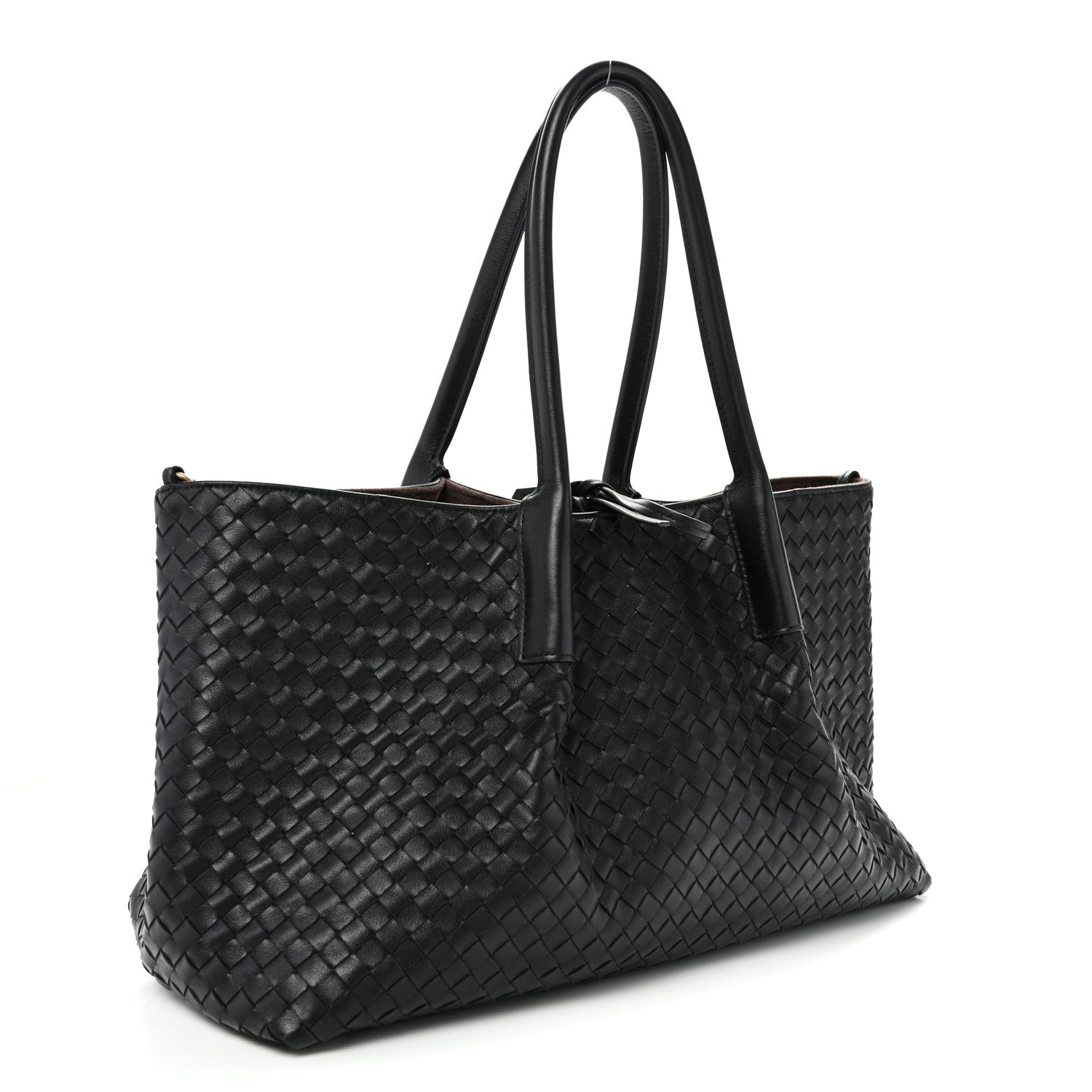 Bottega Veneta Calfskin Intrecciato Pinacoteca Reversible Tote Black Fondant 4 of 10