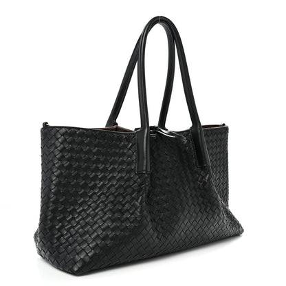 Bottega Veneta Calfskin Intrecciato Pinacoteca Reversible Tote Black Fondant 4 of 10