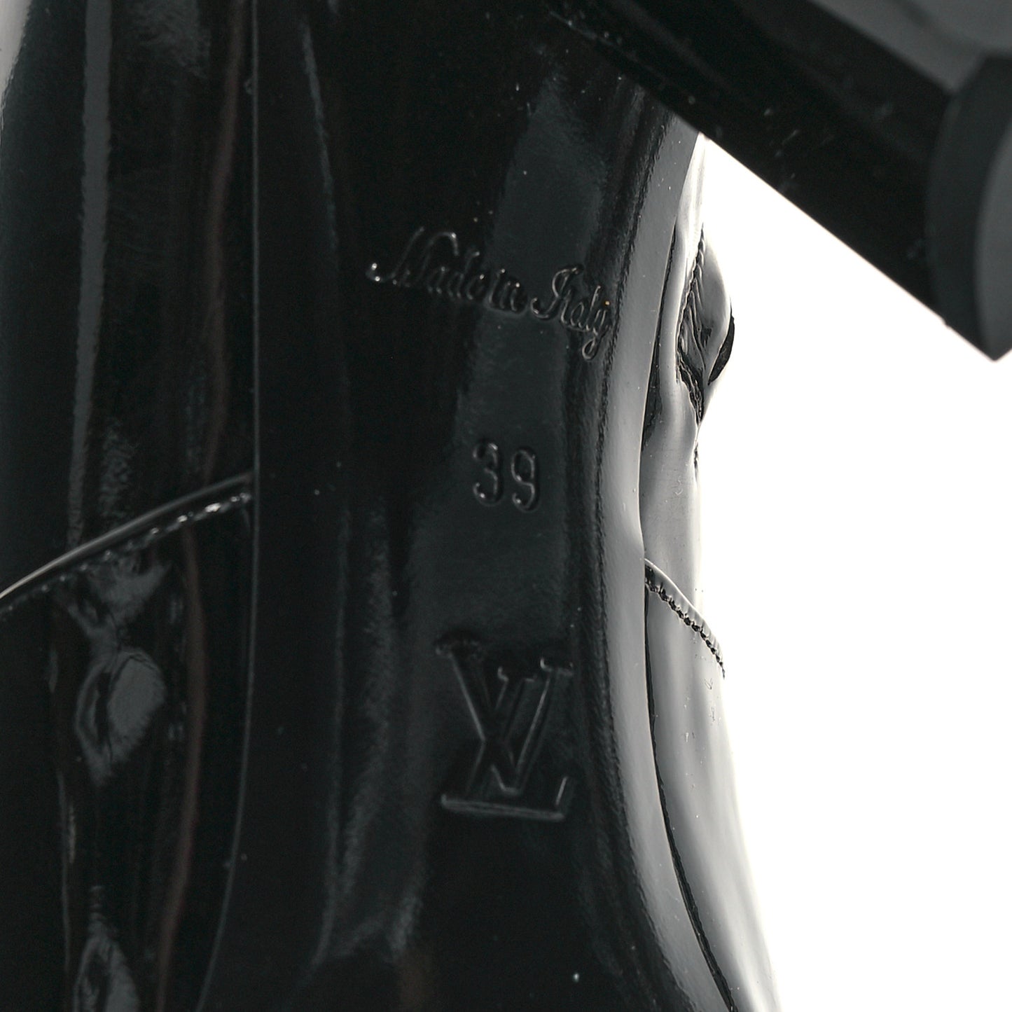 Patent Silhouette Ankle Boots 39 Black