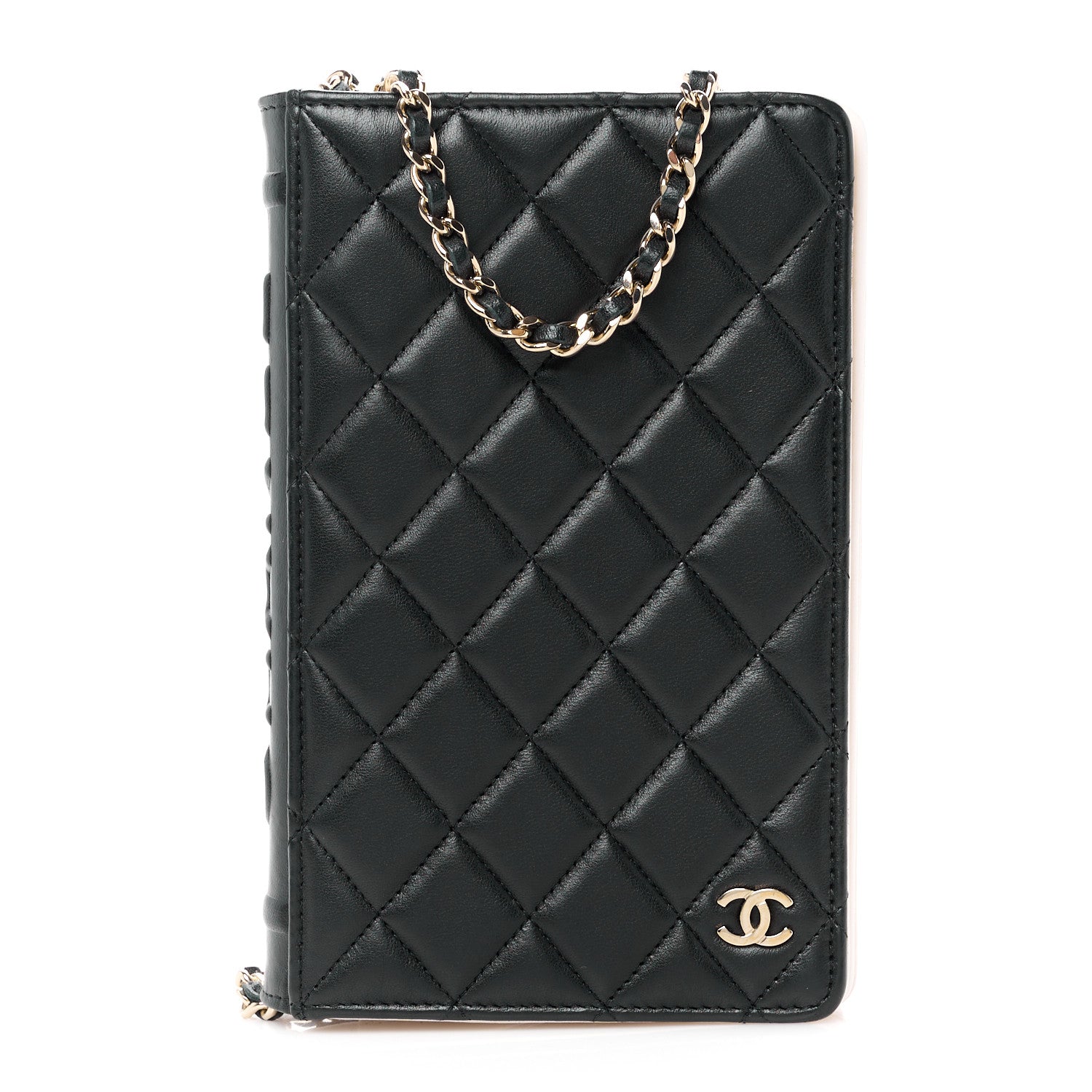 Chanel Lambskin Quilted Book Wallet On Chain WOC Black 1 of 11