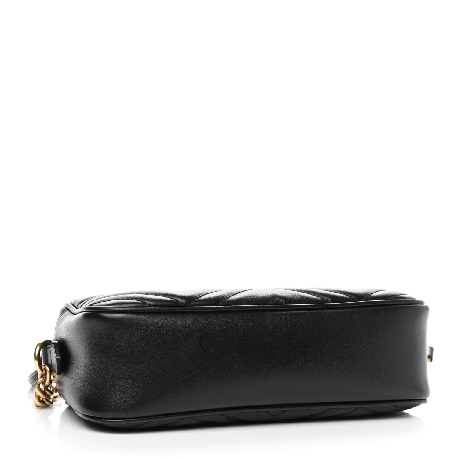 Gucci Calfskin Matelasse Small GG Marmont Chain Shoulder Bag Black 4 of 9