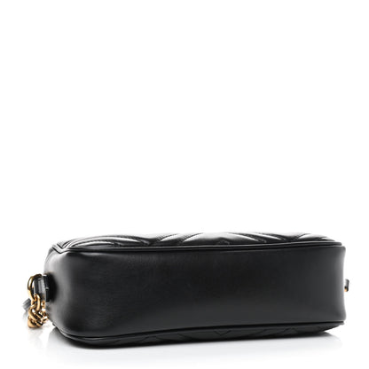 Gucci Calfskin Matelasse Small GG Marmont Chain Shoulder Bag Black 4 of 9