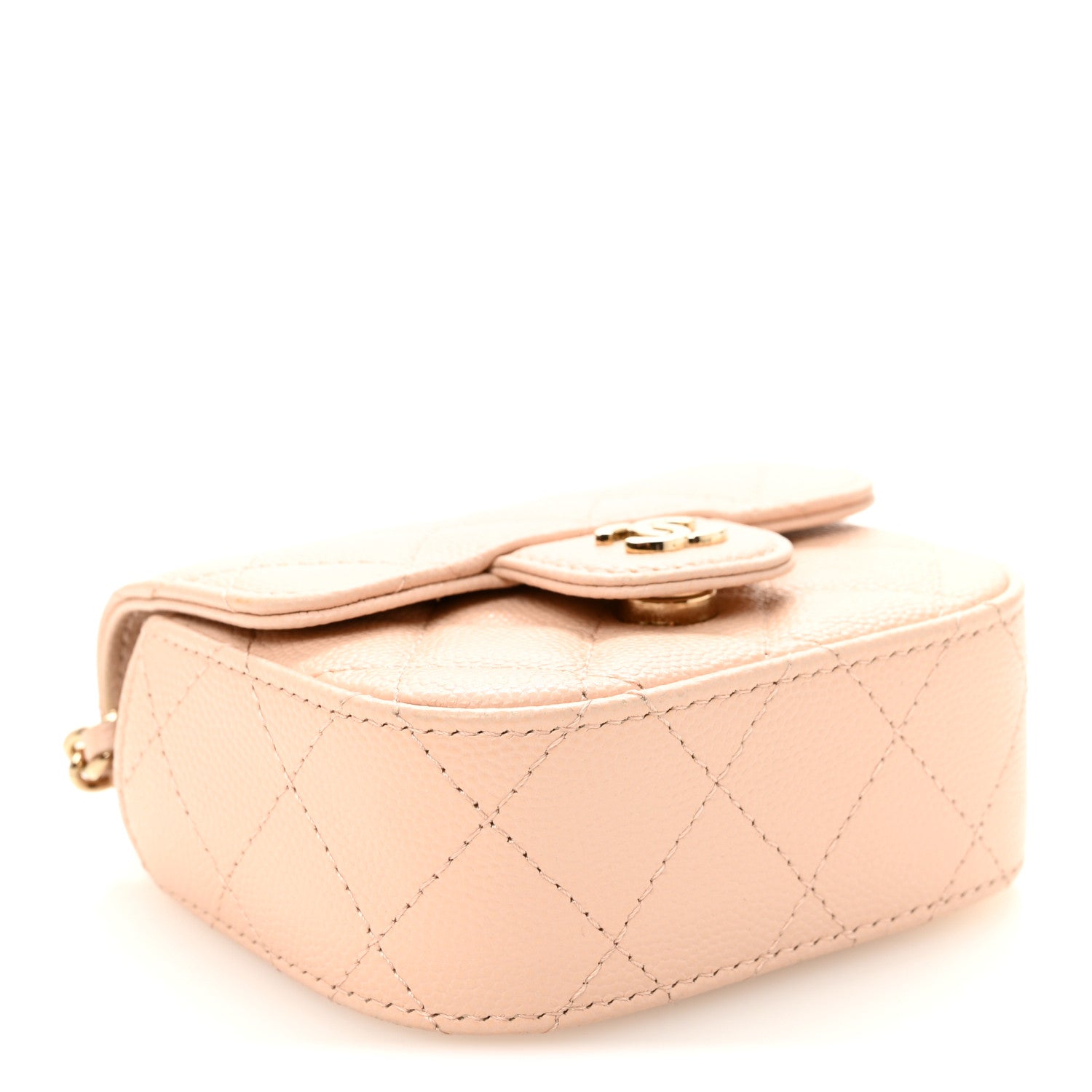 Chanel Caviar Quilted Mini Clutch With Chain Light Beige 4 of 11