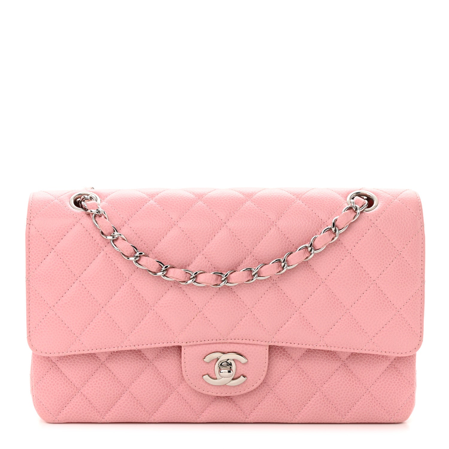 Chanel Caviar Quilted Medium Double Flap Pink 1 of 15