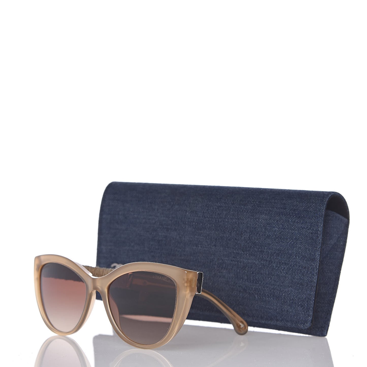Acetate Rope Cat Eye Sunglasses 5409 Beige